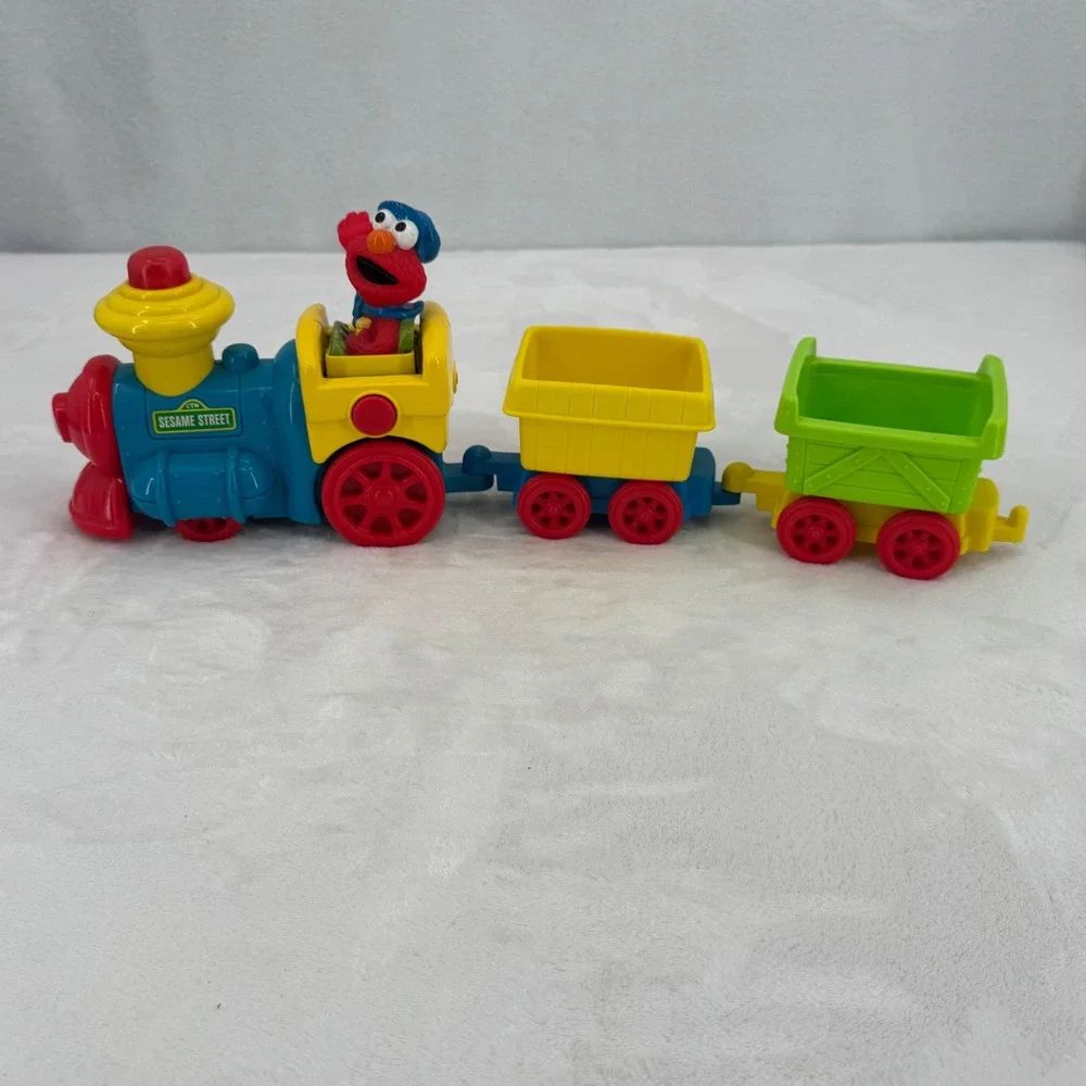 Vintage 90s Tyco Sesame Street Elmo's Express Train Kids Locomotive Cargo Wagons